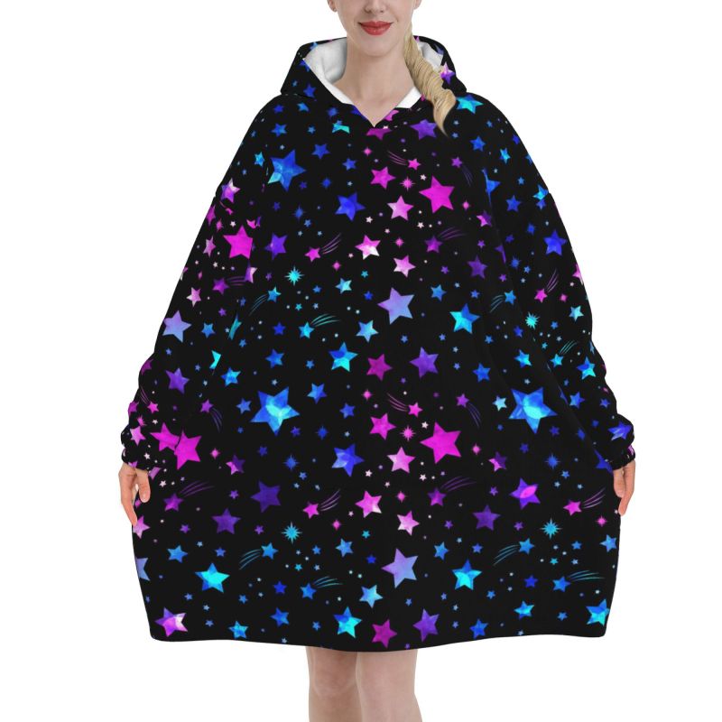 Sherpa Hoodie Fleece - Spazio Galassia Costellazione Stella zodiacale Indossabile